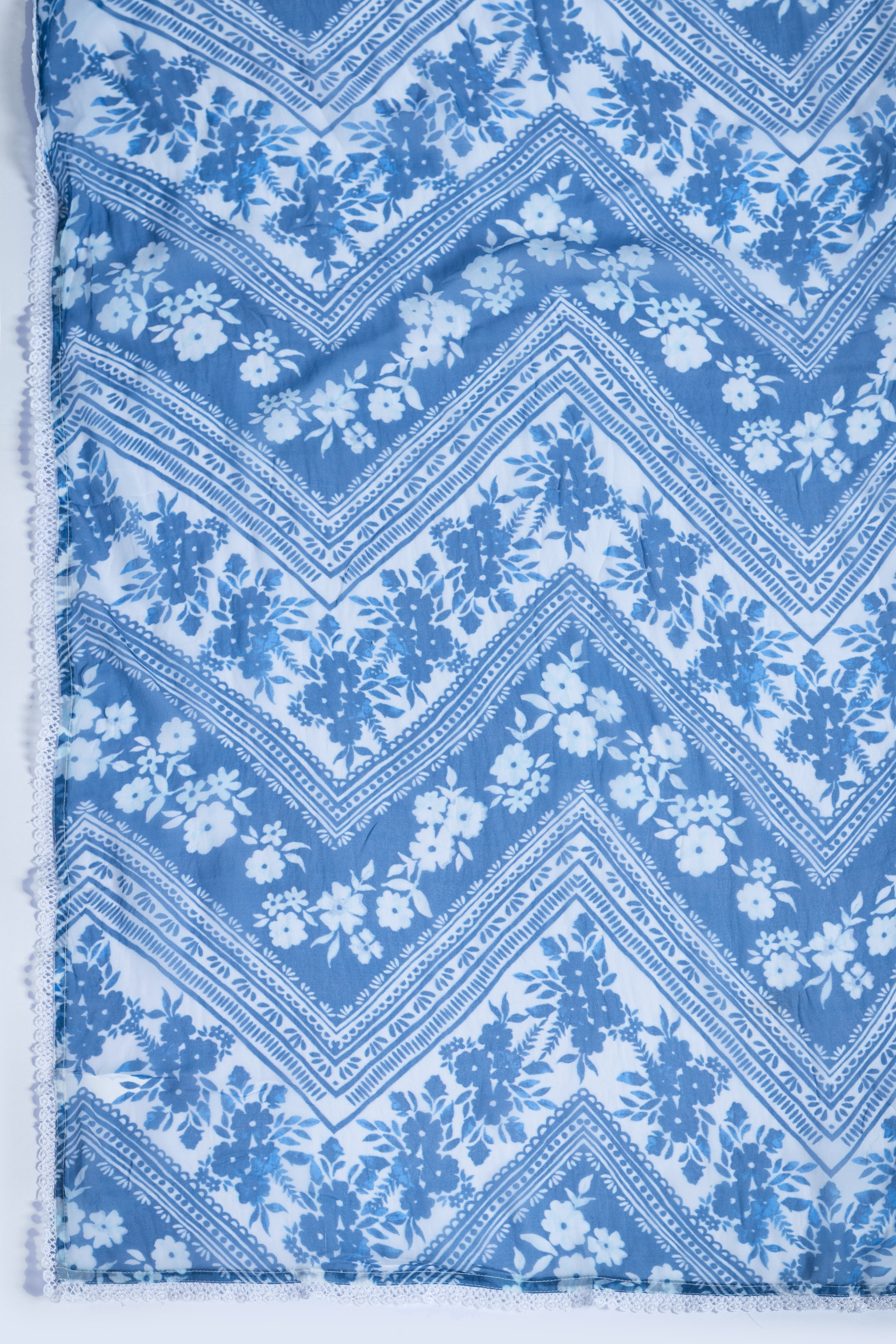 Roze Blue Floral Print Suit Set