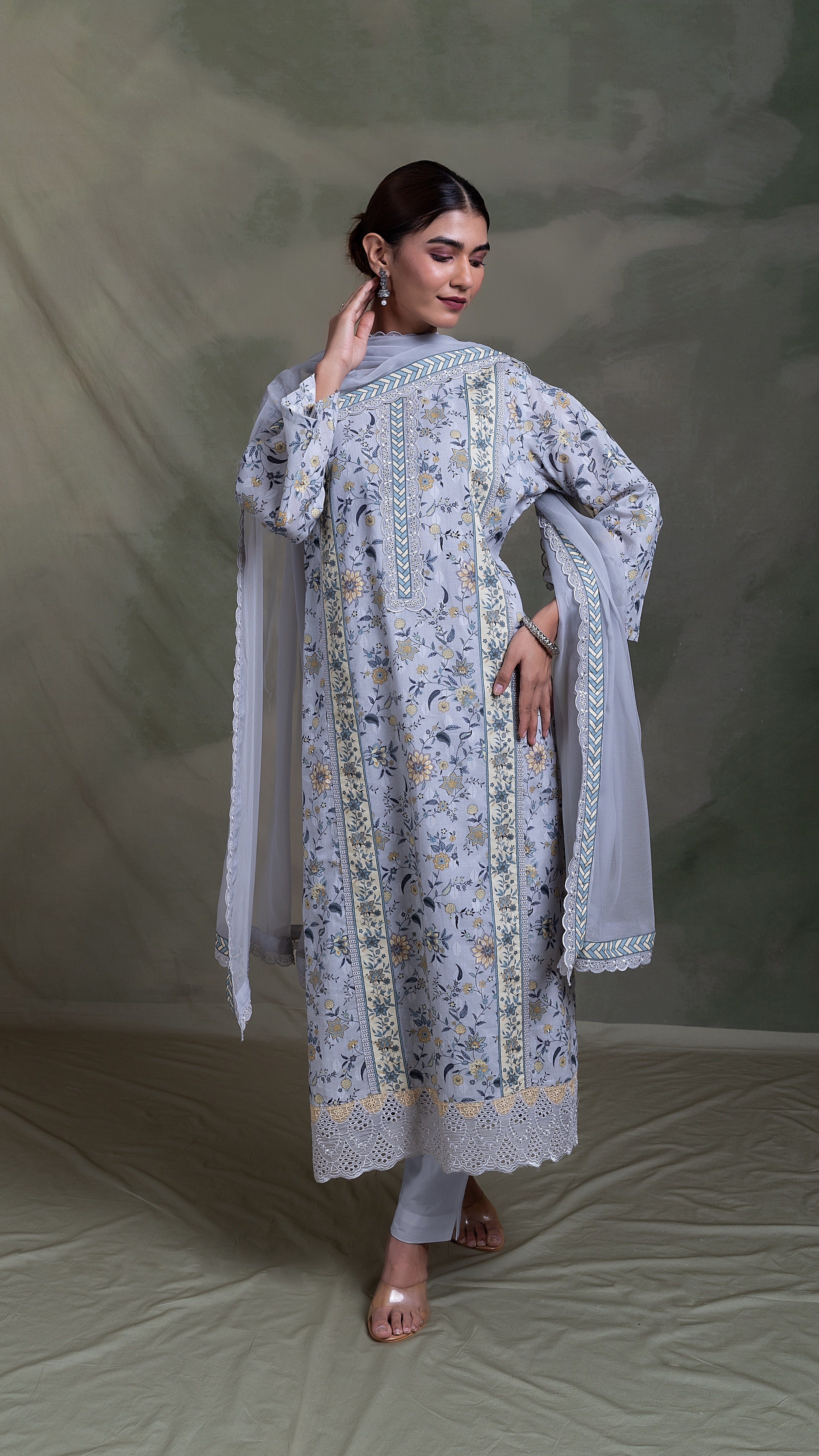 Afreen Multi Color Floral Print Suit Set