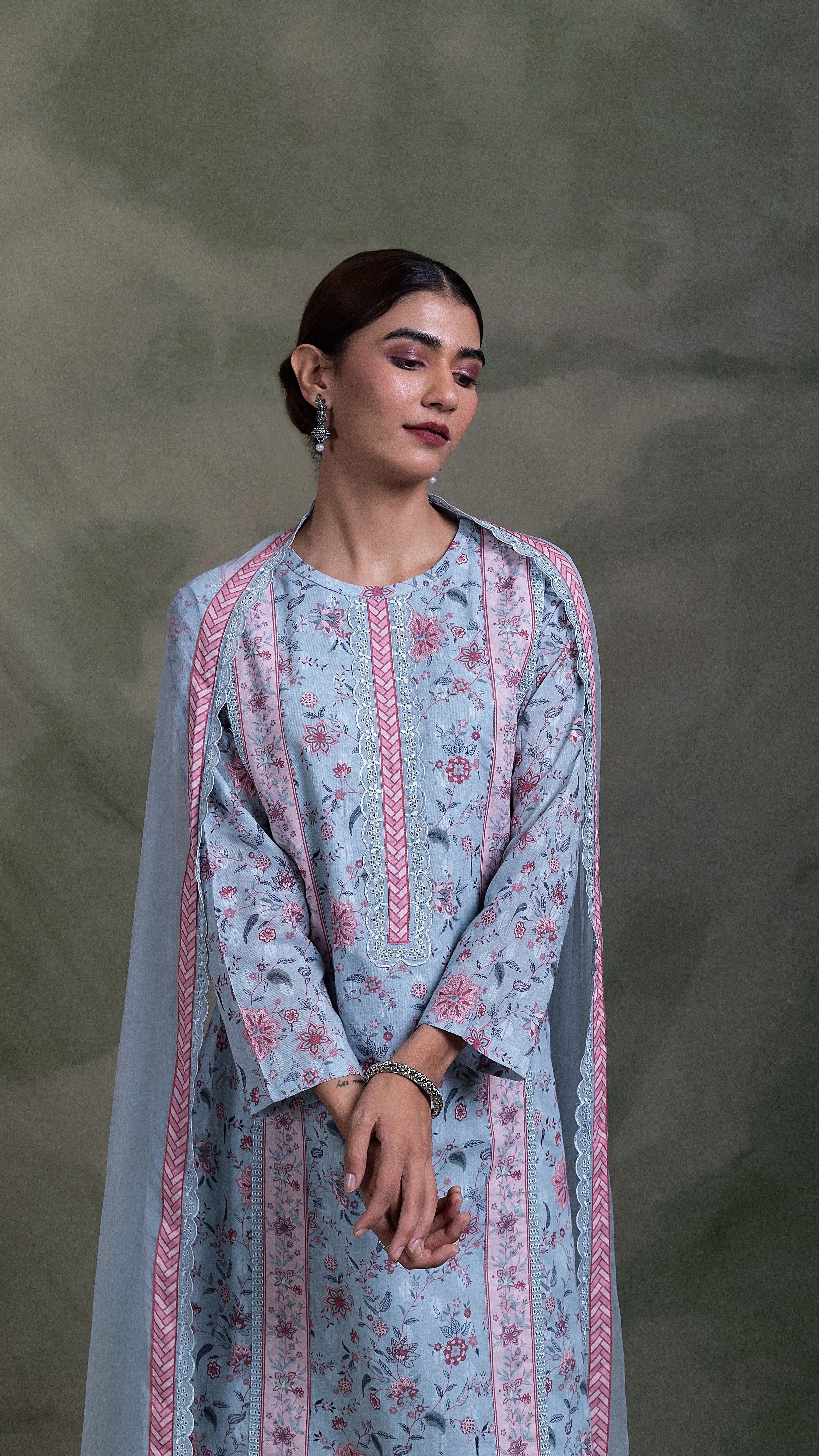 Afreen Multi Color Floral Print Suit Set