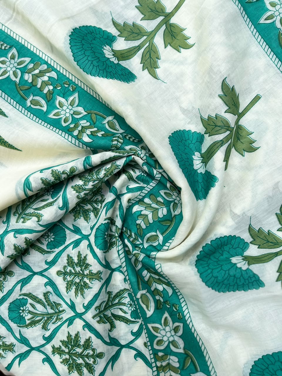 Afreen Cotton printed Green dupatta Sterling House