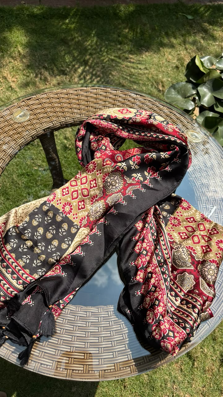 Multicolor Ajrakh Modal Dupatta
