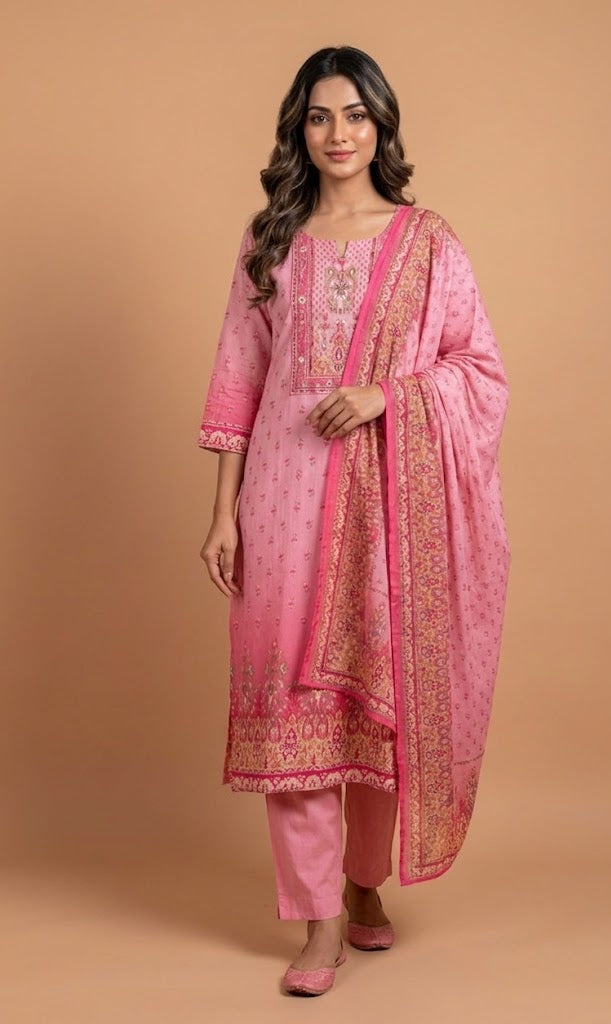 Roze Pink Ombre Cotton Readymade Set