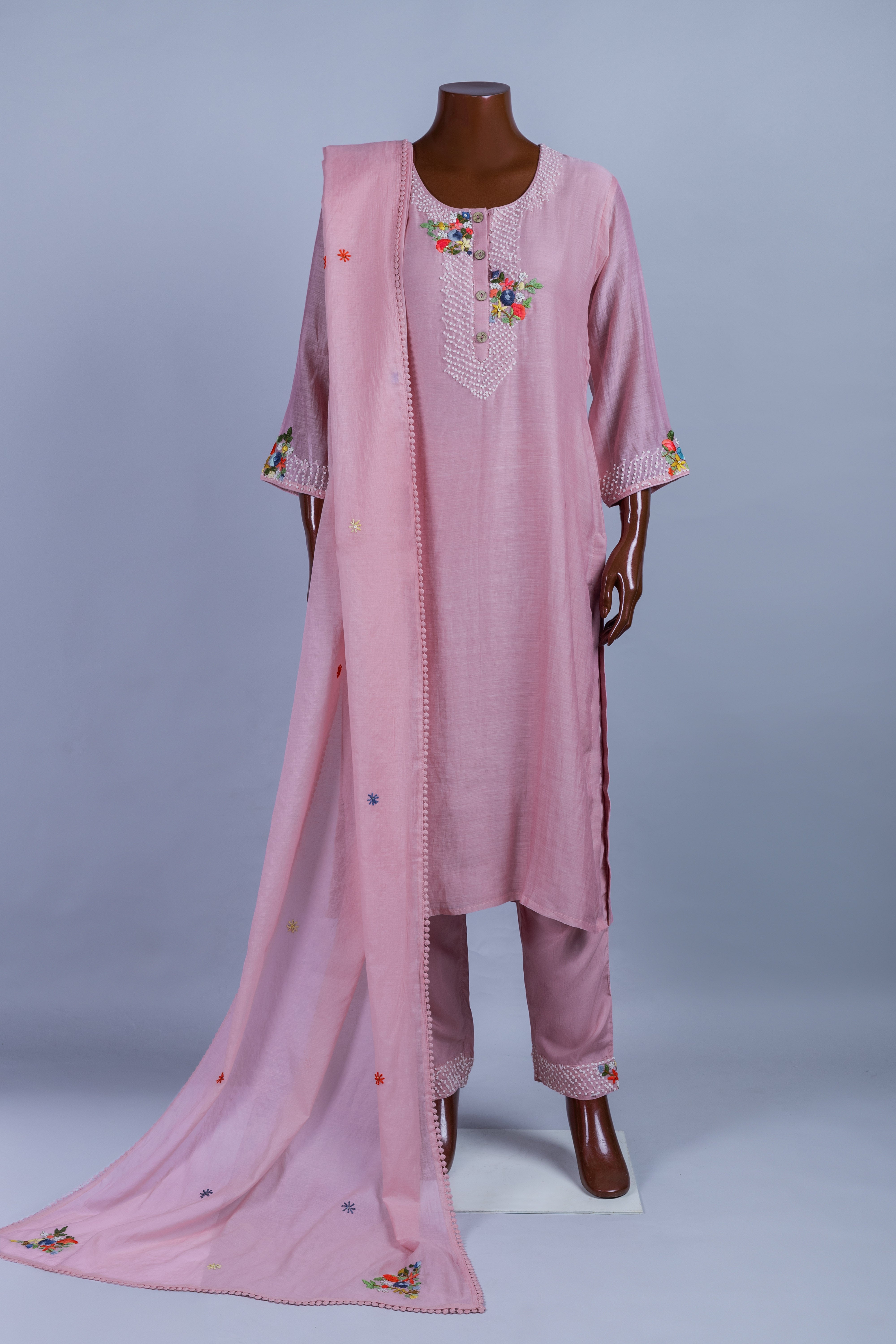 Luxe Pink Mul Cotton Suit set
