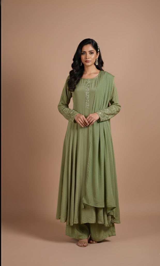 Afreen Muslin Readymade Anarkali Set